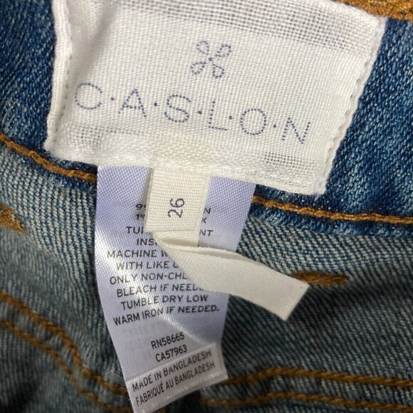 Caslon Cuffed Boyfriend Blue Denim Jean Shorts  5 Pocket Zip Front - Picture 4 of 8